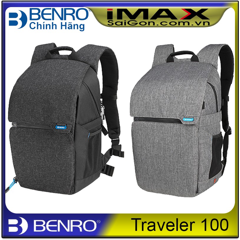 BALO MÁY ẢNH BENRO TRAVELER 100, 2 MÀU XÁM-ĐEN