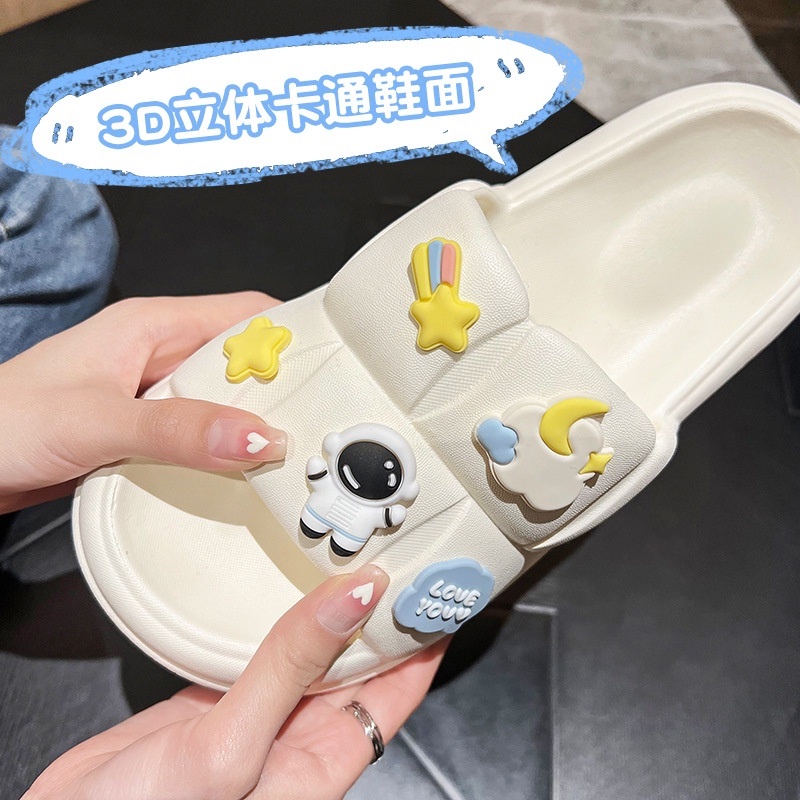 Dép bánh mì nữ Chao gắn sticker PHI HÀNH GIA, Dép quai ngang nữ đế bánh mì dễ thương kèm sticker xinh xắn
