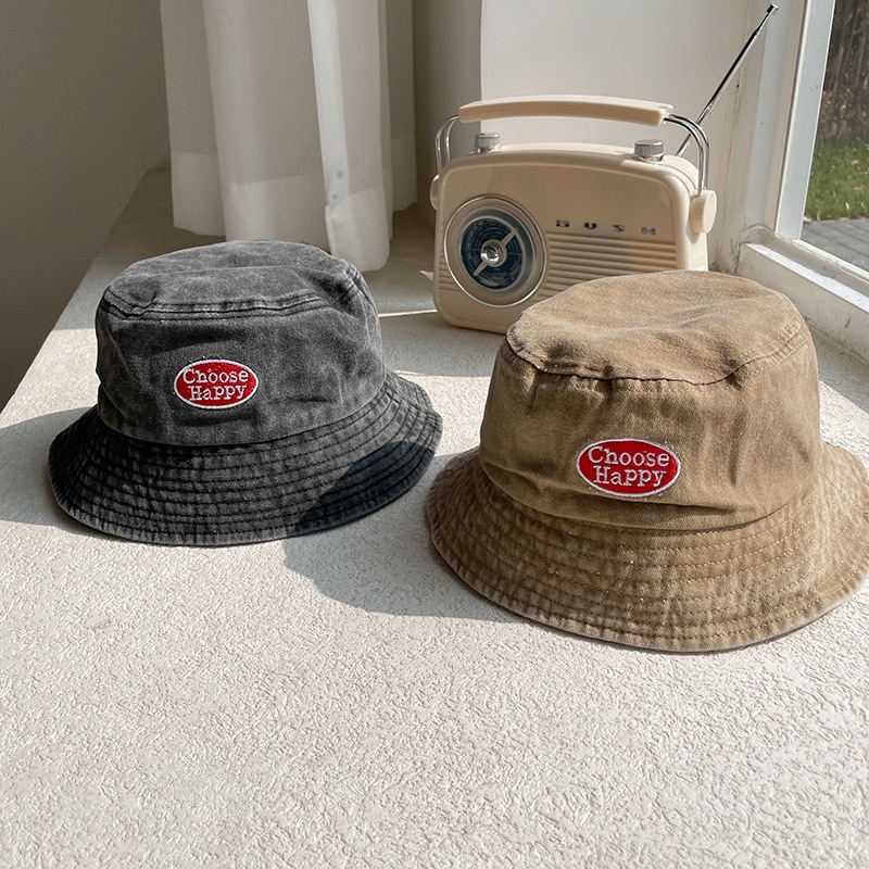 Nón Vành Denim Thêu Chữ Thời Trang Cho Bé