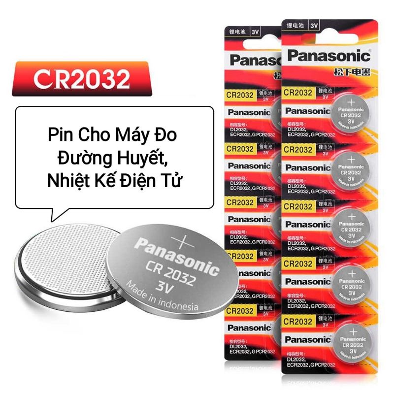 Pin Thay Thế Cho Các Loại Máy Đo Đường Huyết, Nhiệt Kế Điện Tử, Pin Chính Hãng Panasonic CR2032