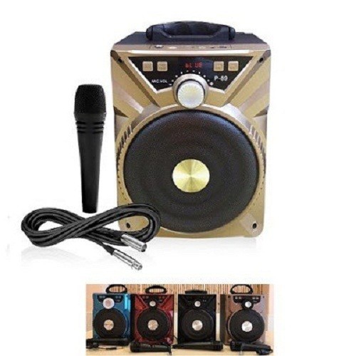 Loa bluetooth karaoke xách tay P88, P89 tặng kèm micro( Giao màu ngẫu nhiên)