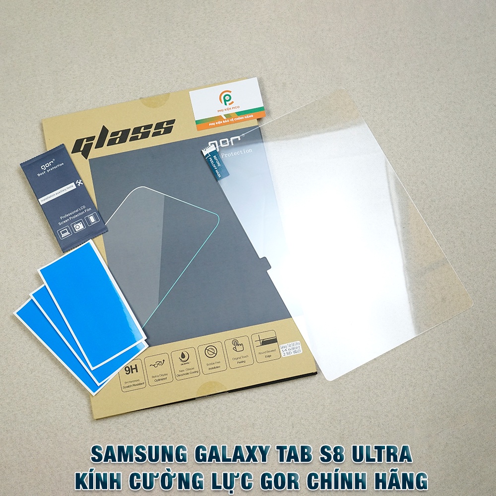 Kính cường lực Samsung Galaxy Tab S7 Plus / Tab S8 Plus / Tab S9 Plus chính hãng GOR trong suốt độ cứng 9H full màn hình