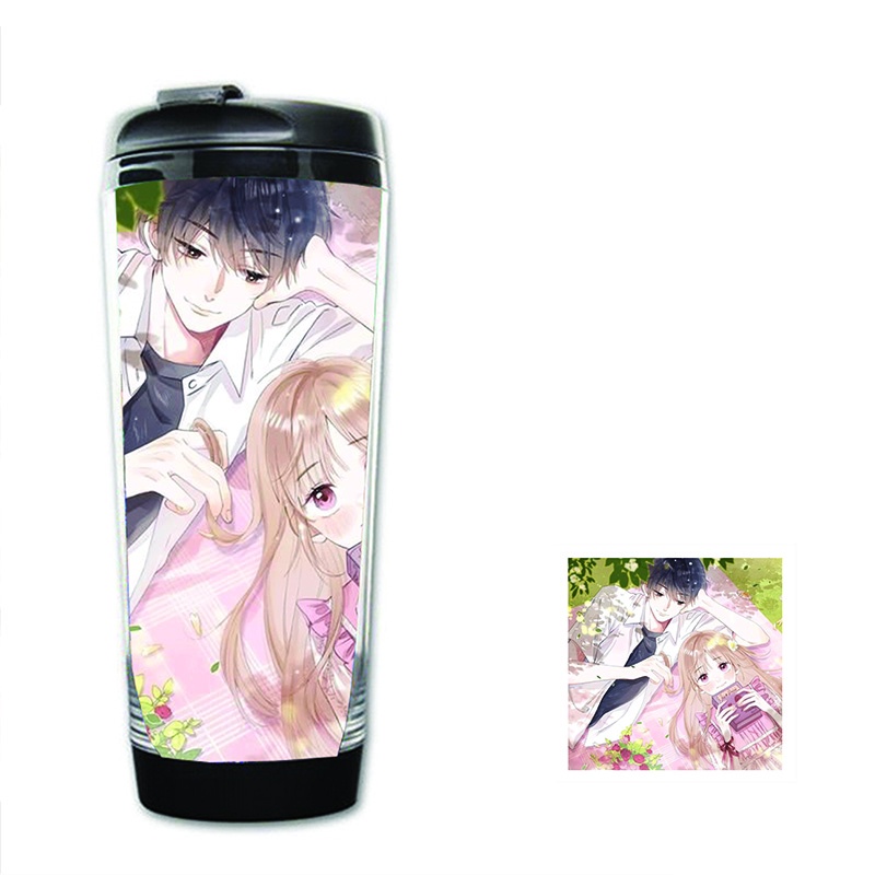 Bình nhựa đựng nước in hình VỤNG TRỘM KHÔNG THỂ GIẤU - Tình Yêu Thầm Kín manhua tiện lợi để đồ uống xinh xắn