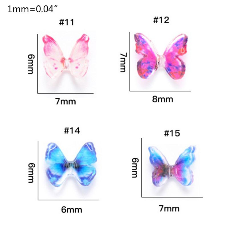 Sa Set 10 Tấm Kim Tuyến Hình Bướm Trang Trí Móng Tay / Cơ Thể