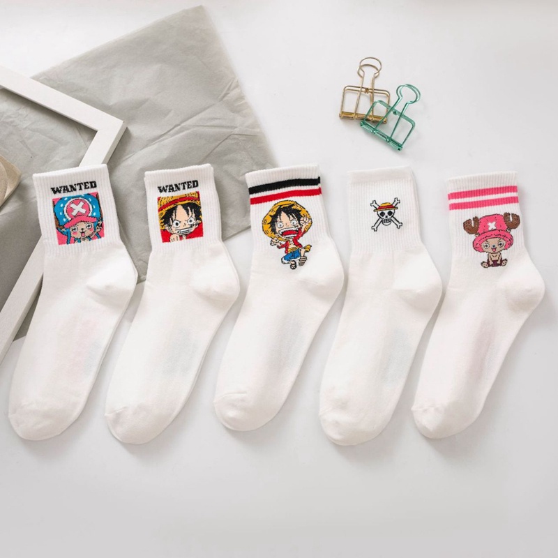 flowersqueen Vớ cotton in hình anime One Piece thời trang