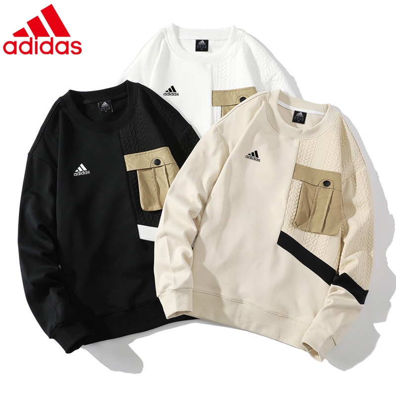 Áo Sweater Adidas 100% Cotton Cổ Tròn Thời Trang Dành Cho Nam