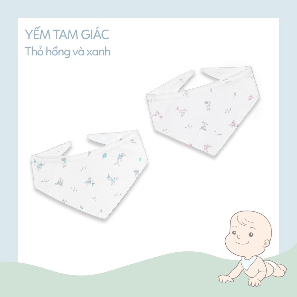 Yếm Tam Giác Miomio dành cho bé trai bé gái, chất liệu 100% cotton - Freesize