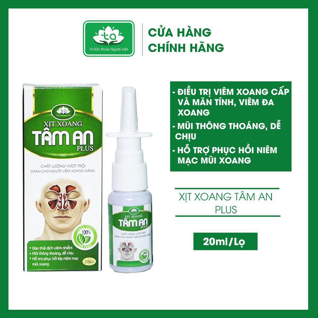 [SP CHÍNH HÃNG] XỊT XOANG TÂM AN HẾT ĐAU NHỨC:ĐẦU- HỐC XOANG-CHẢY DỊCH MŨI