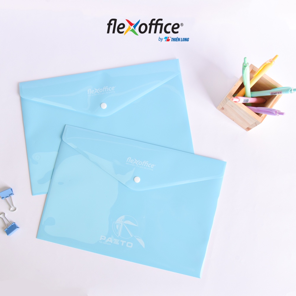 Bìa nút Pazto màu Pastel A4 Thiên Long Flexoffice FO-CBF009 - Màu ngẫu nhiên