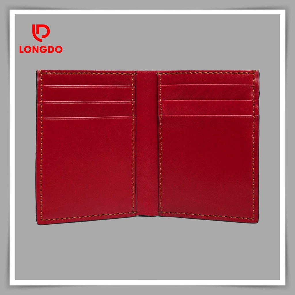 Ví da nam đứng cao cấp - Cam kết da bò thật 100% - Hàng chính hãng thương hiệu Longdo Leather - BD01