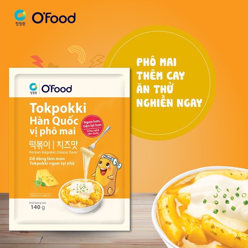 [ HÀNG CHÍNH HÃNG] Tokpokki Hàn Quốc O'food gói 140gr
