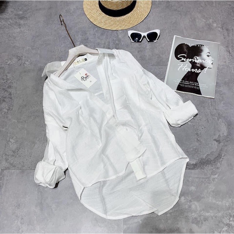 [Mã WASTUP giảm 10% tối đa 30K đơn 99K] Áo sơ mi đũi nữ form rộng chất đẹp loại 1 F37 | BigBuy360 - bigbuy360.vn