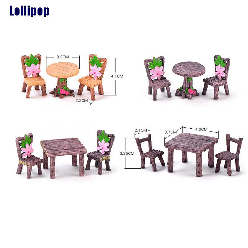 Bộ Bàn Ghế Và Ghế Mini Trang Trí Nhà Búp Bê