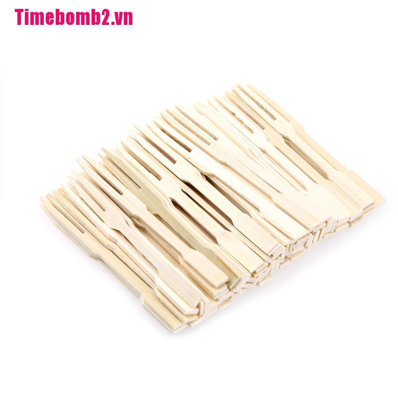 Bộ 80 Nĩa Gỗ Tre Dùng Một Lần Tiện Dụng