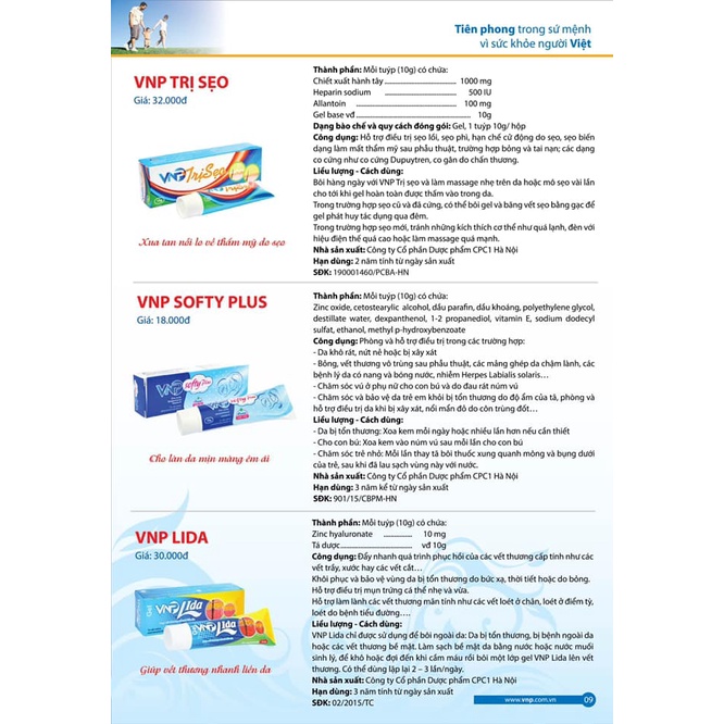 VNP Lida - Giúp vết thương nhanh liền da