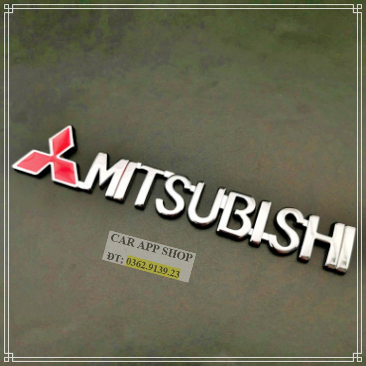 Logo  MITSUBISHI hợp kim sáng bóng nổi bật logo dán trang trí xe  MITSUBISHI