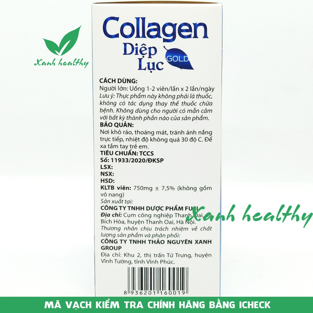 Viên uống Collagen Diệp Lục Gold (Cyan) giảm tàn nhang nám xạm da hiệu quả Hàng chính hãng | BigBuy360 - bigbuy360.vn