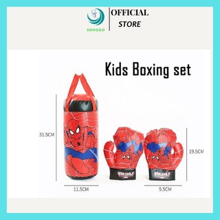 Bộ tập đấm bốc cho trẻ em có kèm găng tay. Bộ dụng cụ tập Boxing kèm 2 găng tay cho bé. Giúp bé hoạt động thể thao
