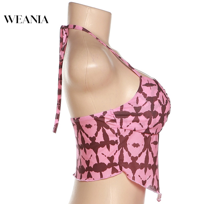 Áo Croptop Hai Dây In Họa Tiết Thời Trang Mùa Hè Cho Nữ