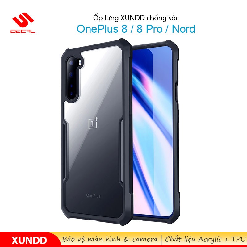 Ốp lưng XUNDD OnePlus 8 / 8 Pro / Nord 5G , Mặt lưng trong, Viền TPU, Chống sốc