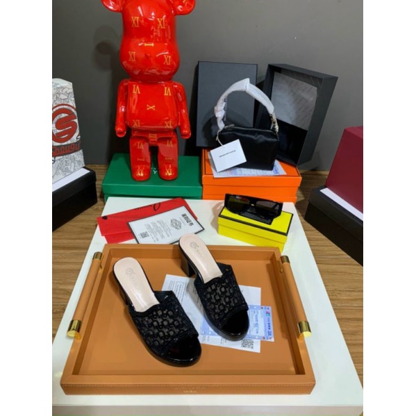 Guốc Nữ 9p Đế Đúp Gót Vuông Quai Bản To Đen Mềm Êm Fullbox Cao Cấp