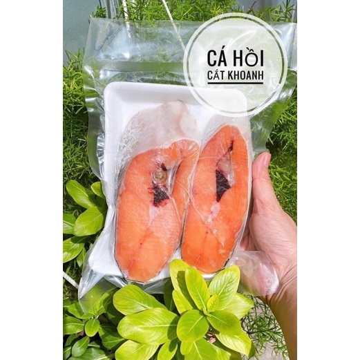 CÁ HỒI KHOANH CẮT KHÚC. 1 khay 500gr