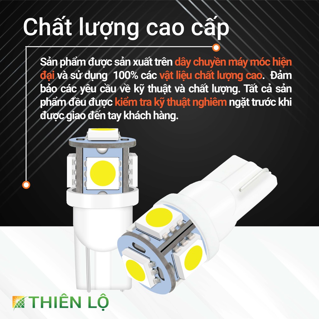 [CHIP THẾ HỆ MỚI] Bóng đèn LED xi nhan demi T10 Chip 5050 5 SMD cực sáng của Thiên Lộ dùng cho xe máy ô tô