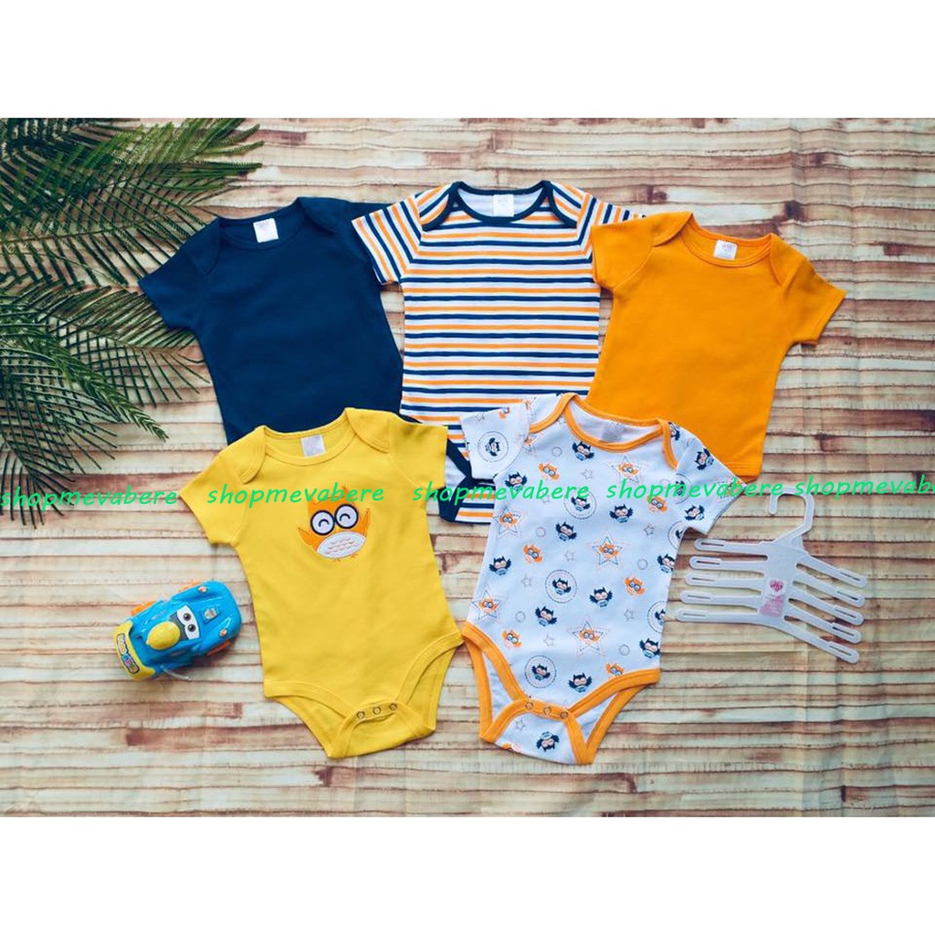 Combo 5 body chip, bodysuit cho bé sơ sinh 3-9kg, hàng loại 1 - 𝐁𝐂𝟎𝟐