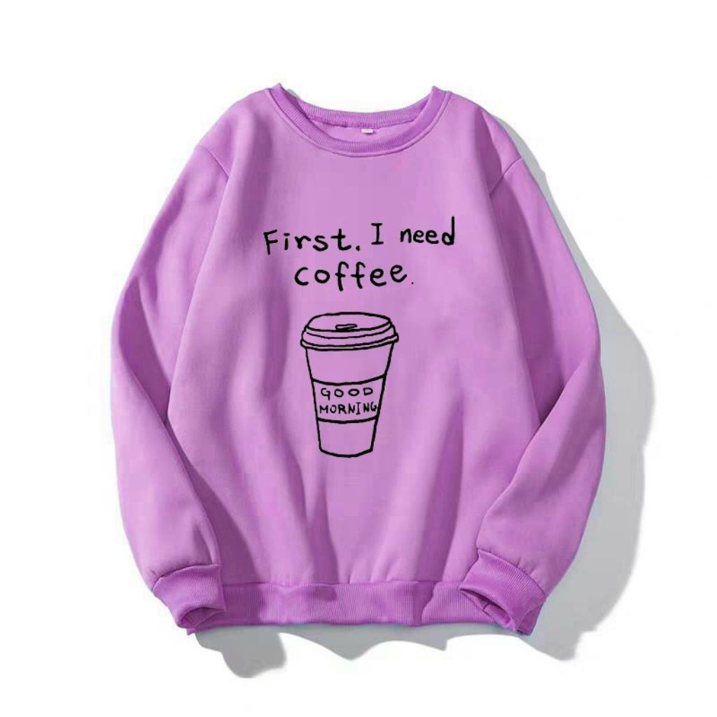 [ CÓ ẢNH THẬT ] ÁO SWEATER NỈ UNISEX I NEED COFFEE FORM RỘNG NAM NỮ NHIỀU MÀU | BigBuy360 - bigbuy360.vn