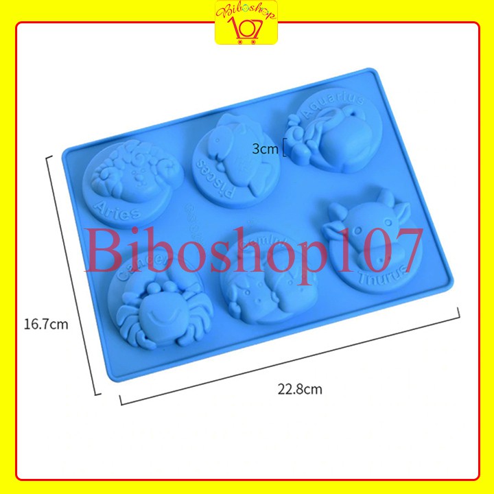 Khuôn silicon làm bánh, thạch, rau câu, socola 12 Cung Hoàng Đạo