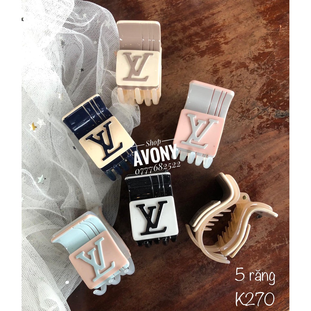 Bấu tóc - kẹp càng cua nhựa gắn logo thời trang Le-vis (3 răng 5 răng) thương hiệu