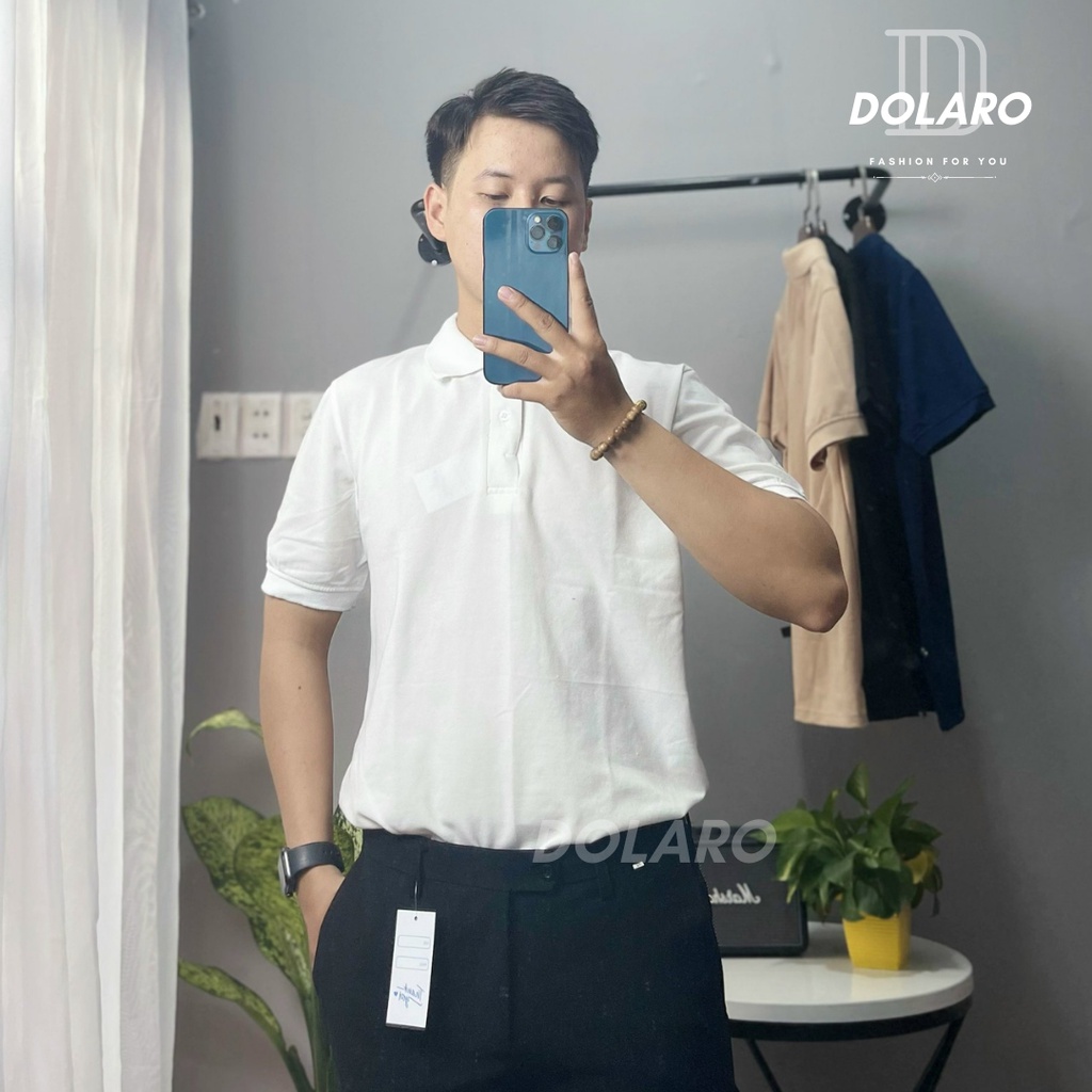 Áo polo nam trơn nhiều màu DOLARO phong cách trưởng thành công sở chất liệu thoáng mát