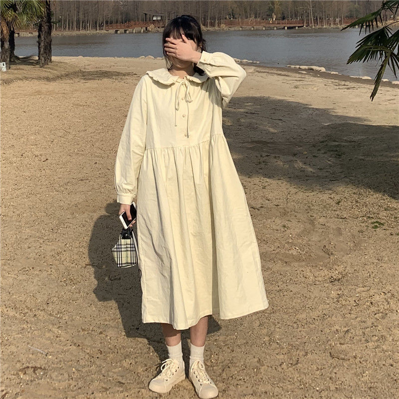 Đầm Sơ Mi Dáng Rộng Thời Trang Mùa Thu Hàn Quốc Mới 2020 Cho Nữ