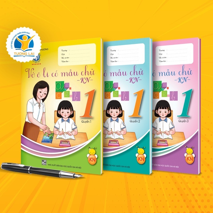 Vở ô li mẫu chữ lớp 1 Kết nối (3 quyển - bộ Kết nối tri thức)