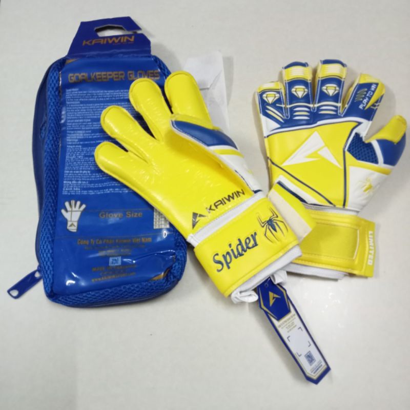 Găng tay thủ môn cao cấp có xươn Kaiwin Spider 2022 Vàng