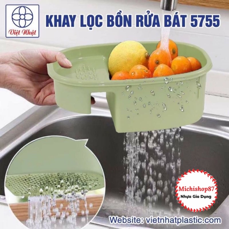 Khay Lọc Thức Ăn Kẹp Bồn Rửa Bát Tiện Lợi, Rổ Lọc Rác Kèm Để Đồ Đa Năng Nhà Bếp