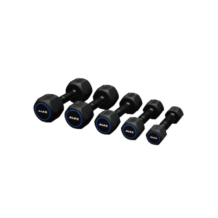 Tạ Tay Kim Cương Hexagonal Rubber Dumbbell Alex Bọc Cao Su