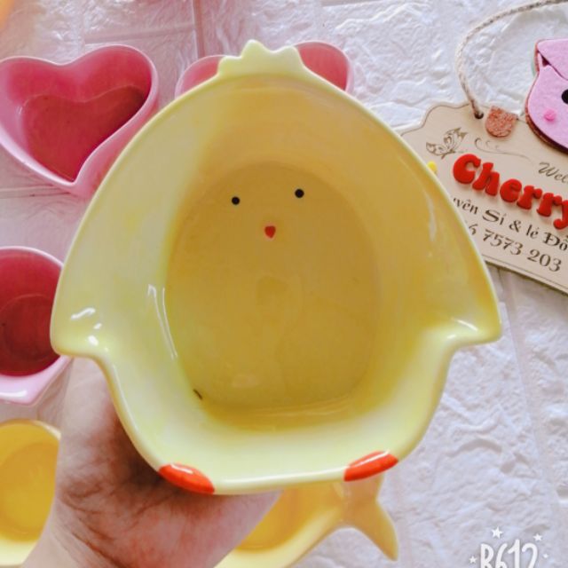 Chén sứ ăn dặm hình gà cho bé