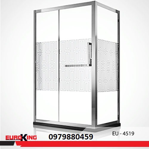 Phòng tắm vách kính  EuroKing EU- 4519, cường lực, cửa lùa