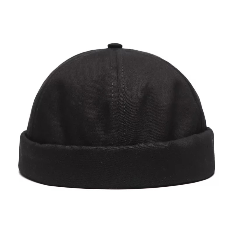 Mũ beanie LINJW chất cotton mềm màu trơn phong cách Hàn Quốc có thể điều chỉnh kích thước cho nam và nữ