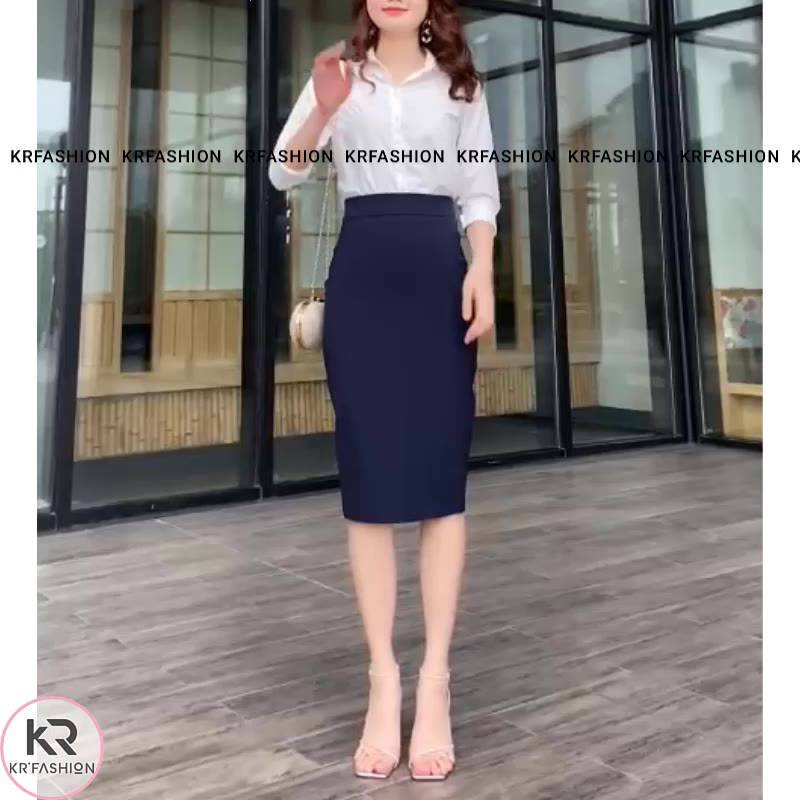 Chân váy dài công sở KRfashion SK2106 Hàn Quốc bút chì đẹp cạp cao 2 lớp, váy nữ dài ôm midi đen cao cấp dáng dài | BigBuy360 - bigbuy360.vn