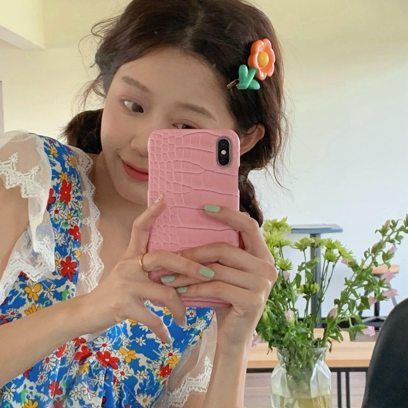 Kẹp Tóc Ba Chiều Bằng Acrylic Hình Hoa Màu Kẹo Ngọt Siêu Dễ Thương