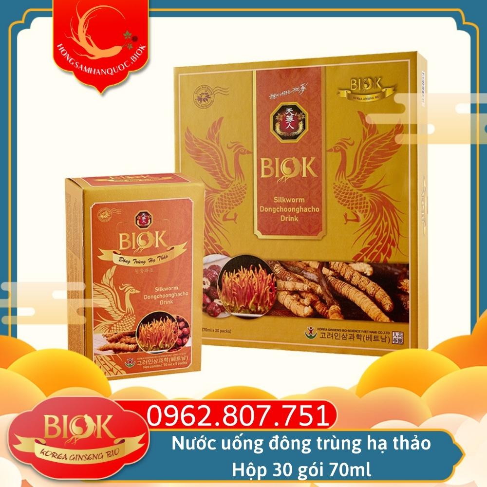Nước đông trùng hạ thảo Hàn Quốc hộp 30 gói 70ml, Đông trùng ha thảo bồi bổ cơ thể, Quà tặng sức khỏe ý nghĩa