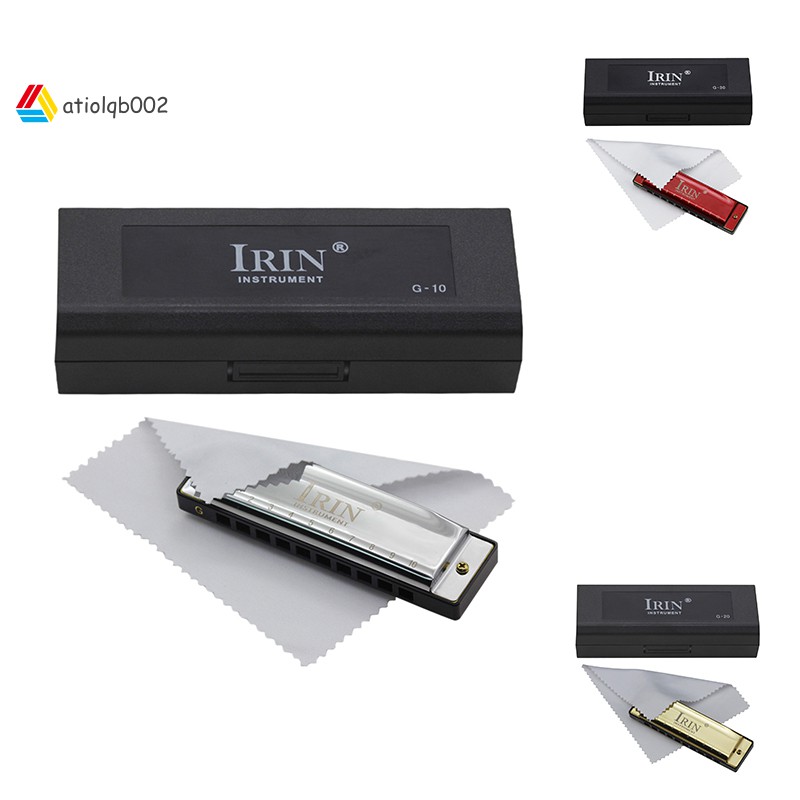 IRIN Kèn Harmonica 10 Lỗ 20 Tone G Kèm Hộp Đựng