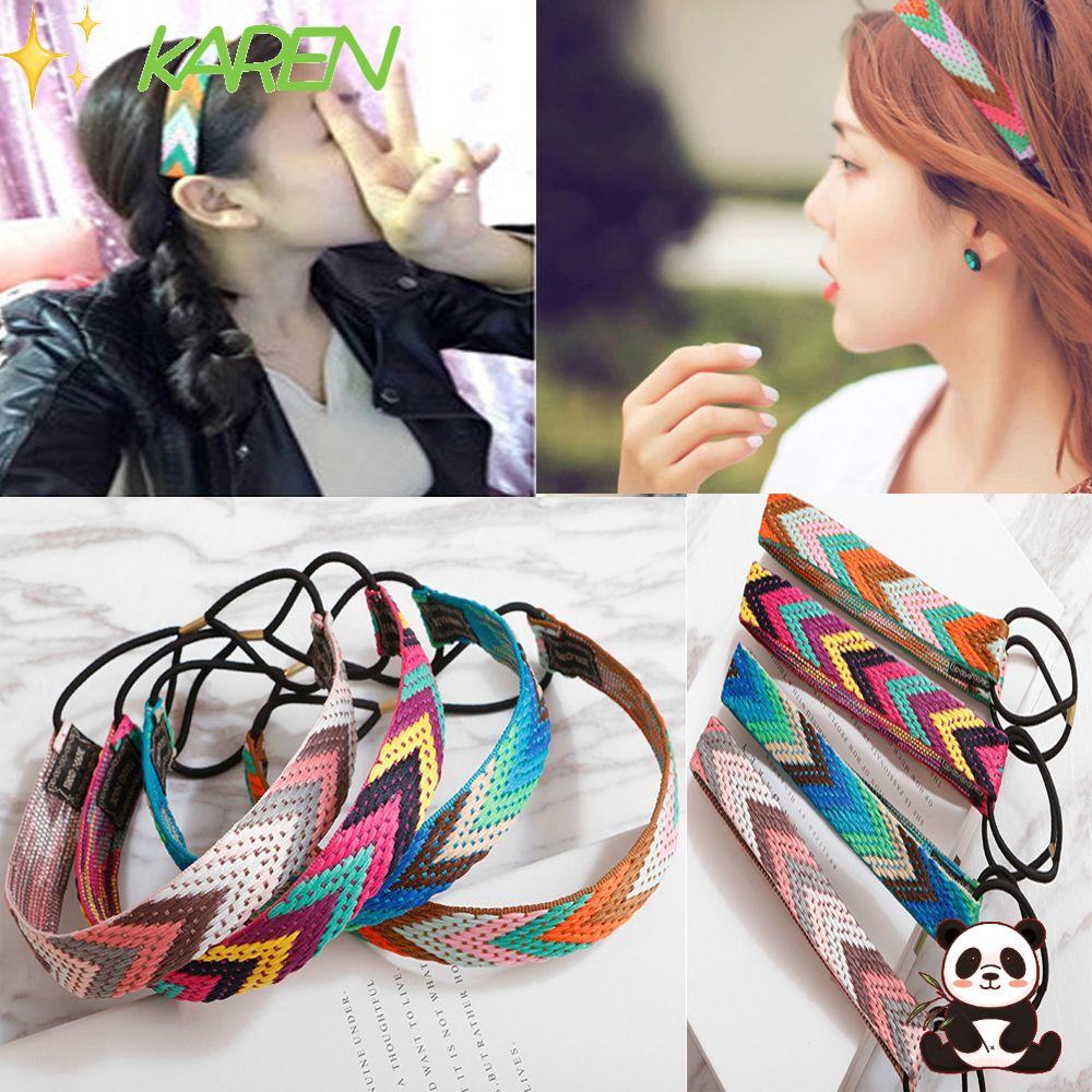 Băng Đô Co Giãn Thêu Họa Tiết Hoa Phong Cách Bohemian Cổ Điển Thời Trang 2022 Cho Nữ