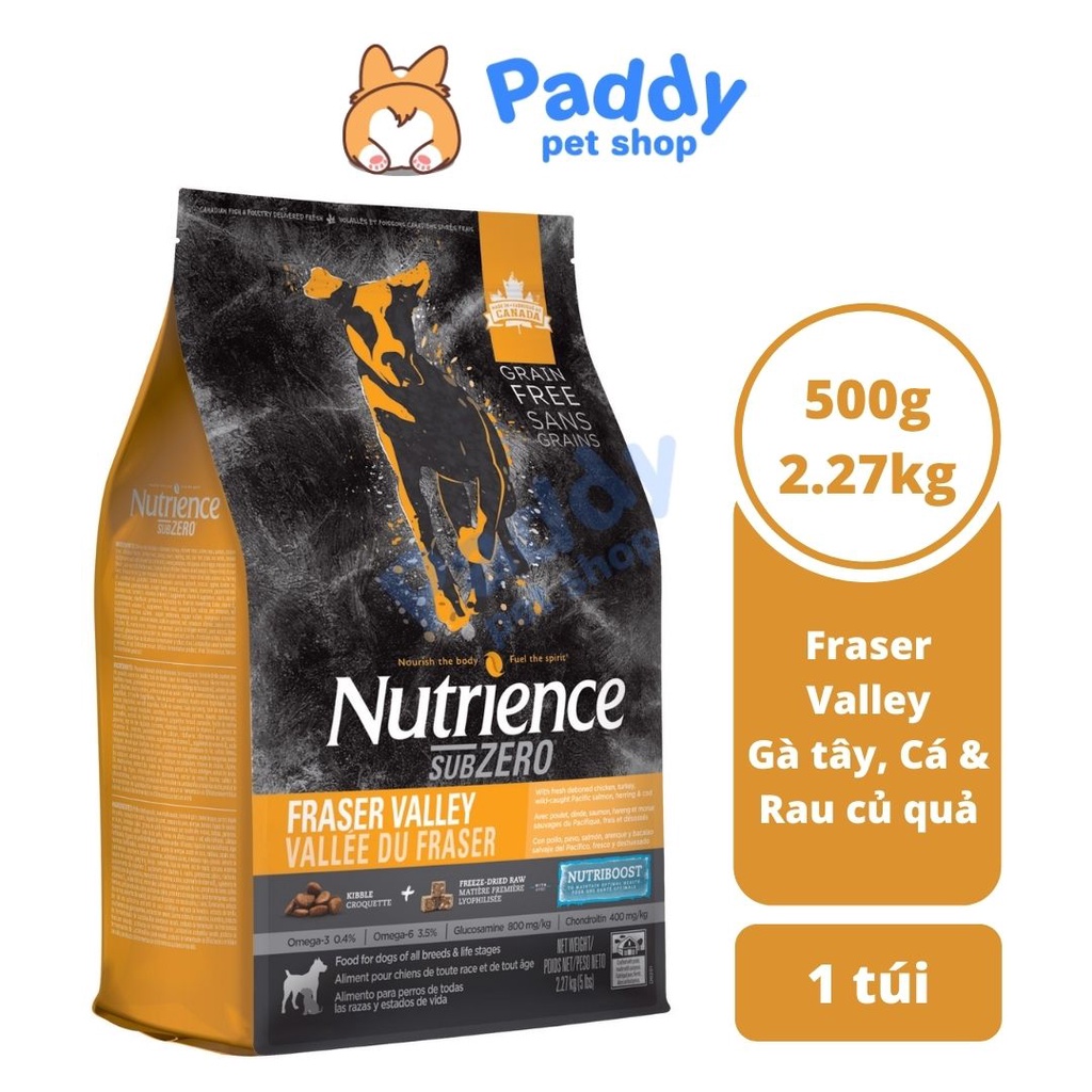 Hạt Nutrience Subzero Fraser Valley Cho CHÓ Mọi Lứa Tuổi - Gà tây, Cá &amp; Rau Củ Quả