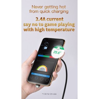 Cáp sạc nhanh Lightning cho Iphone/ iPad Baseus CALUX-A(2.4A, LED Light Fast)