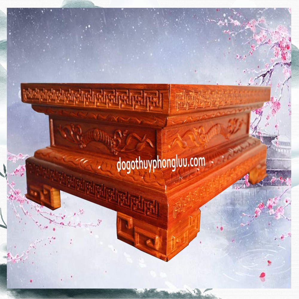 Đôn chân loa, Kỷ chiện, Đế kê tượng chữ nhật dài 40x30x20