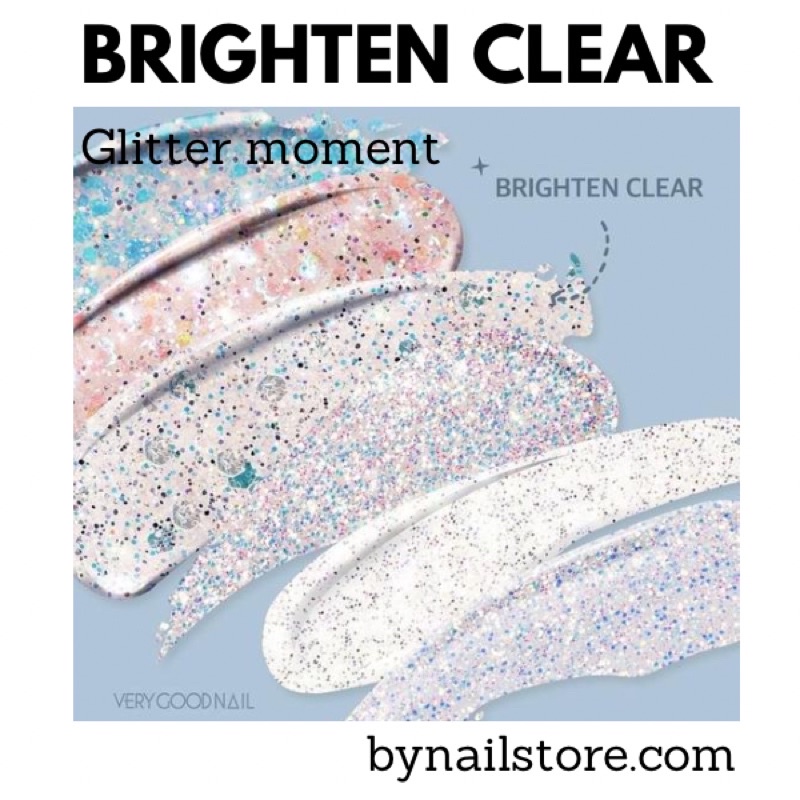 [Verygoodnail] Bộ sản phẩm sơn gel nhũ cao cấp Hàn Quốc collection Glittery moment thứ 2 Brighten clear (6pcs)