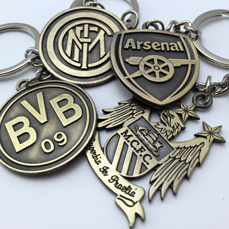Móc Khóa Bóng Đá Treo Chìa Khóa Khắc CLB Arsenal Barcelona Chelsea Juventus Liverpool Man City MU Paris SG Real Madrid